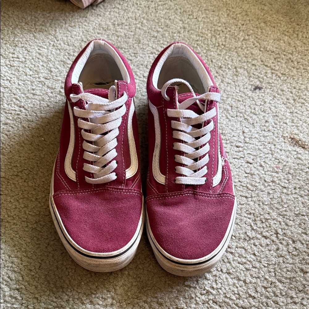 Vans Men's Old Skool Sneakers in Burgundy and White